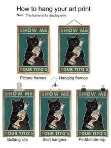 1 件復古工業風格美國貓海報牆壁藝術裝飾