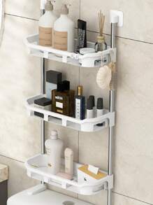 Estante de baño multifuncional creativo, estante de almacenamiento de pasta de cocina, estante de residuos multicapa para baño - Blanco - Ver 8