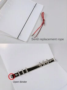 1pc A5/A6/A7 6-Ring Binder Loose Leaf Shell With Elastic Band For Journal/Diary Back To School,Back To School,School Supplies