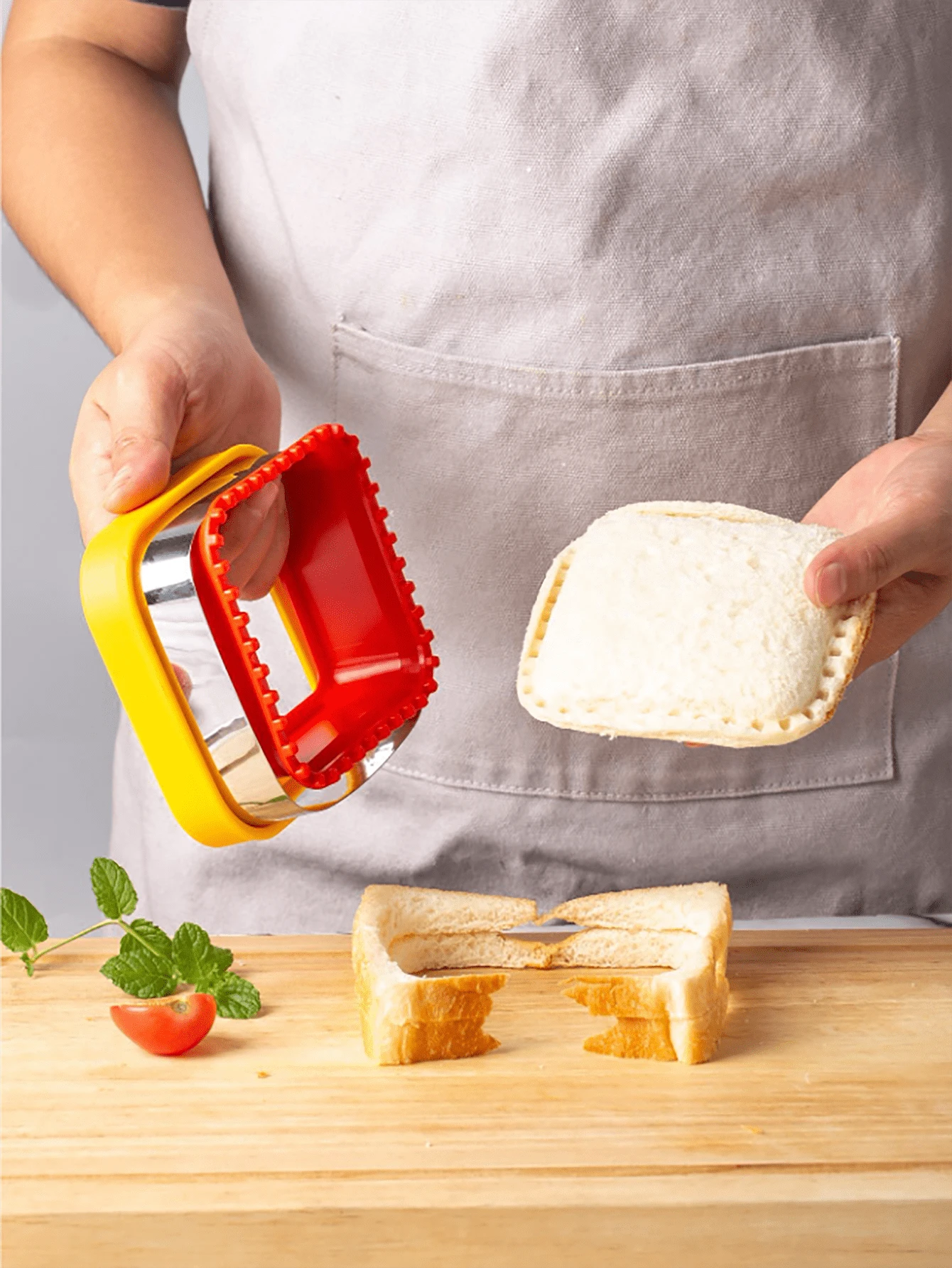 1pc Pocket Sandwich Cutter With Hand Guard Bread Mold And Multi-functional Toast Bread Slicer, Vegetable & Fruit Chopper And Mincer Tool Set - Multicolor - View 1