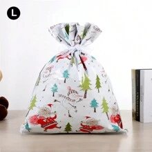 圣诞礼物抽绳包装袋套装，糖果袋礼品包装袋，圣诞节 - 彩色 - 查看 3