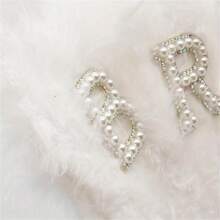 1pc White "Bride"Feather Bride Fan,Suitable For Summer Wedding,Emerging Wedding - White - View 3