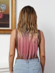 綜合纖維耐熱假髮4夾v形髮片,多種顏色的直髮假髮,女性用的25英寸全機製造高品質合成髮,日常聚會使用。 - 彩色 - 查看 6