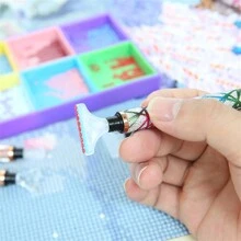 fulfly 7 件裝鑽石繪畫筆套裝水鑽刺繡 Diy 工具套件 - 彩色 - 查看 6