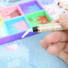 fulfly 7 件裝鑽石繪畫筆套裝水鑽刺繡 Diy 工具套件 - 彩色 - 查看 7