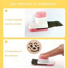 1pc, Seaweed Nori Punch Embossing Device Cutter, Smile Wink Face Rice Ball Onigiri Mould, DIY Sushi Tool, For Lunch Box Bento Box Decoration, Kitchen Gadgets, Kitchen Accessories, Kitchen Stuff - Pink - View 5