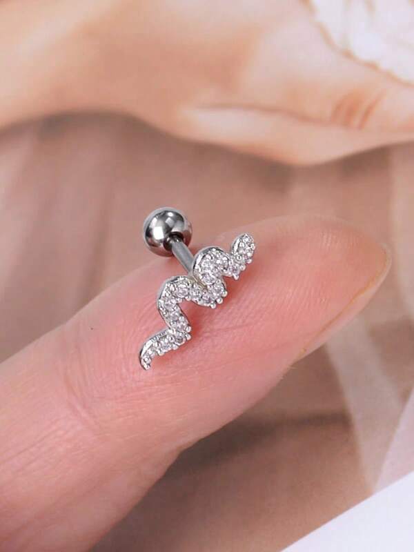 1 Piercing De Orelha cobra com Zirconia