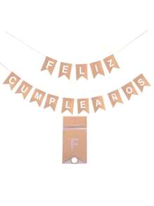 Happy Birthday Banner For Party (Choose Color) - Rose Gold - View 1