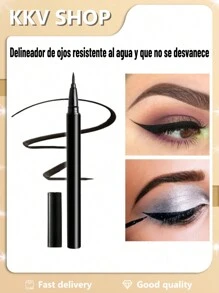 Delineador de Ojos Cosméticos - Tintas de Alta Calidad y Larga Duración, Delineadores para Maquillaje de Cejas y Ojos, Tinta para Cejas, Set de Productos Cosméticos Esenciales - Negro - Ver 1