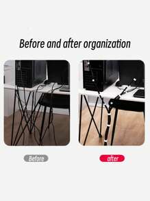 1 Rollo Organizador De Correas De Cable De Nylon De Fijación Reutilizable Con Gancho Y Bucle, Correa De Cable De Color Sólido Con Gancho Y Bucle - Negro - Ver 3