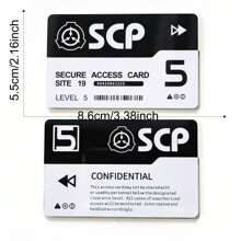 SCP Secure.Contain.Protect 1 Pieza Tarjeta De Acceso De Juego De Rol Scp Foundation Id Key Card Nivel 3-5 - Blanco y Negro - Ver 5