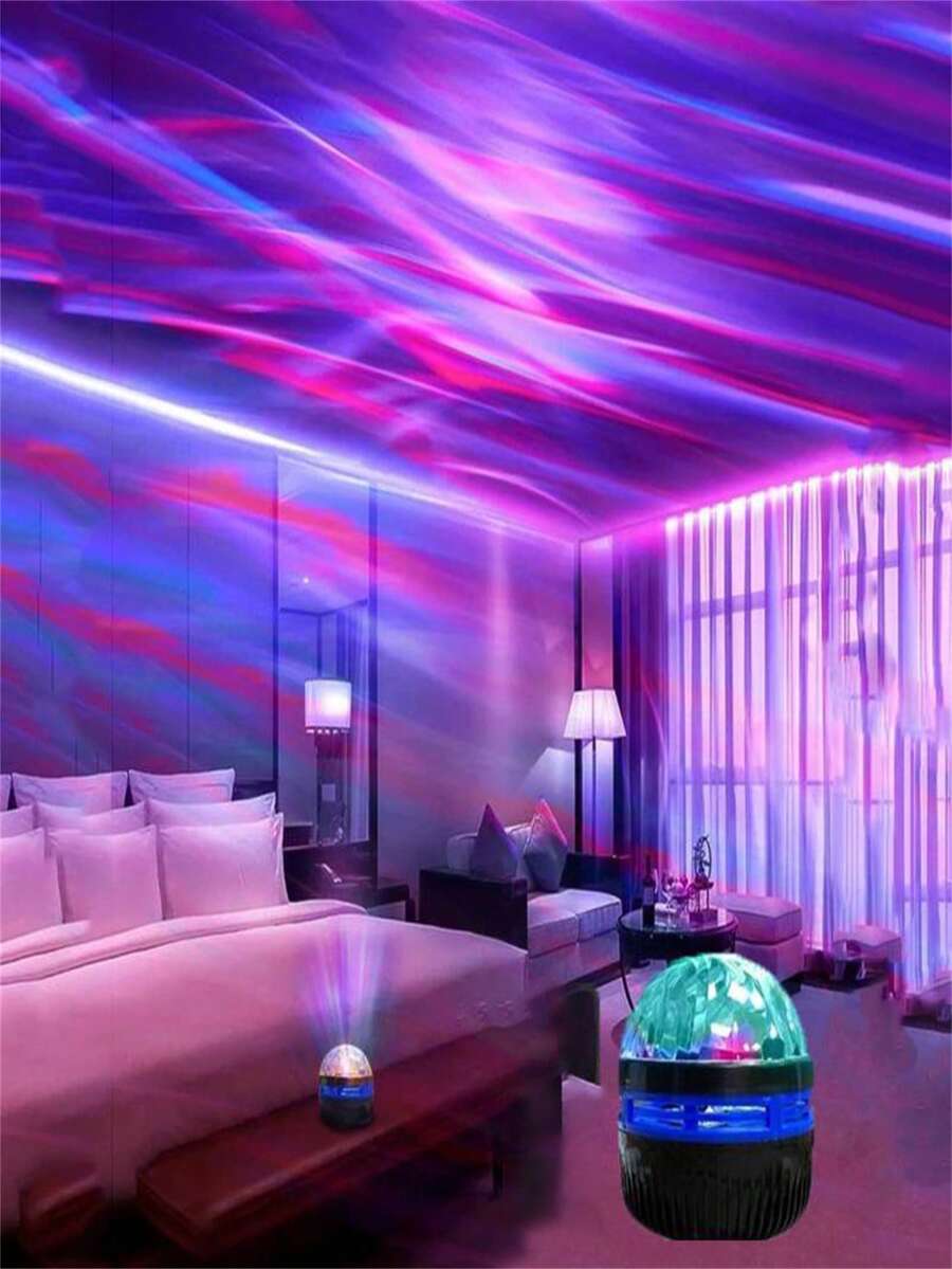 1 件星空投影燈帶彩色圖案和北極投影夜燈營造臥室氛圍 - 彩色 - 查看 1