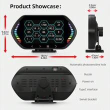 OBD2 Gauge Display,Multi-Data Monitor,Head Up Display,Plug And Play HUD, Accurate And Fast Response,Digital OBDII Speedometer For Cars 2008 After(F12) - A - View 9