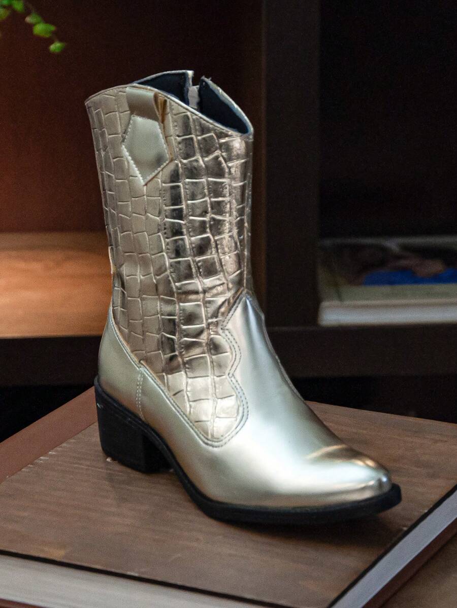 Women Fashion Boots - 金色 - 查看 1