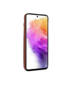 適用於三星Galaxy A12 A13 A14 A20 A30 A50 A51 A52 A53 A54 A70 A71 4G A73 5G的豪華皮革手機殼，帶有卡槽支架保護套 - 棕色 - 查看 3