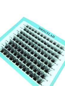 HBZGTLAD 8 Rows 96pcs Mixed Size Natural Fluffy Single Cluster 3d False Eyelashes In Blue Paper Box, C+D Curl, Used For Eye Extensionlash Clusters,Eyelash Clusters,Individual Eyelashes,Lashes,Fake Lashes - Black - View 8