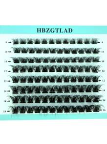 HBZGTLAD 8 Rows 96pcs Mixed Size Natural Fluffy Single Cluster 3d False Eyelashes In Blue Paper Box, C+D Curl, Used For Eye Extensionlash Clusters,Eyelash Clusters,Individual Eyelashes,Lashes,Fake Lashes - Black - View 6