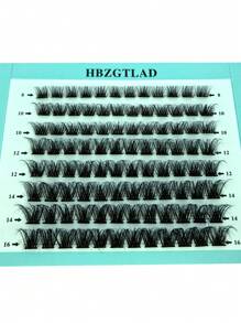 HBZGTLAD 8 Rows 96pcs Mixed Size Natural Fluffy Single Cluster 3d False Eyelashes In Blue Paper Box, C+D Curl, Used For Eye Extensionlash Clusters,Eyelash Clusters,Individual Eyelashes,Lashes,Fake Lashes - Black - View 5