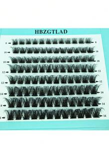 HBZGTLAD 8 Rows 96pcs Mixed Size Natural Fluffy Single Cluster 3d False Eyelashes In Blue Paper Box, C+D Curl, Used For Eye Extensionlash Clusters,Eyelash Clusters,Individual Eyelashes,Lashes,Fake Lashes - Black - View 9