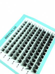 HBZGTLAD 8 Rows 96pcs Mixed Size Natural Fluffy Single Cluster 3d False Eyelashes In Blue Paper Box, C+D Curl, Used For Eye Extensionlash Clusters,Eyelash Clusters,Individual Eyelashes,Lashes,Fake Lashes - Black - View 10