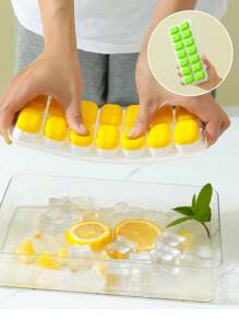 Bandeja Para Cubitos De Hielo Con Tapa Para El Hogar, Contenedor De Almacenamiento Para Congelador, Molde Para Fabricación De Hielo, Colores Surtidos, 1 Ud. - Multicolor - Ver 1