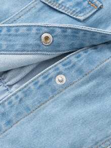 Balabala 女童春秋可愛花朵刺繡翻領牛仔夾克 - 中等水洗藍 - 查看 8