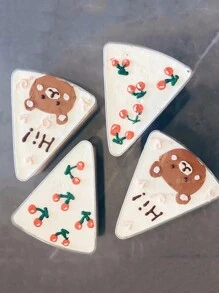 5 cái 8-inch Bánh Mousse Cúp Sa mạc Bánh nhỏ Hộp , Tam giác Bánh Hộp Với Bảng trưng bày & Cơ sở Đĩa - Trong sáng - Xem 4