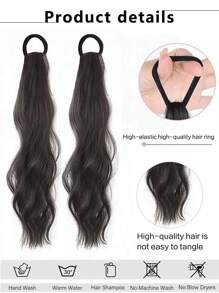 Two-Pack Of Energetic Double Ponytails 18-Inch Long Wavy Curly Double Ponytail Wigs Suitable For Women's Daily Wear, Party Wear, Fashionable And Lively Girls Double Ponytail Wigs