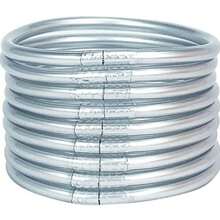 9 件/套金色佛像女孩果凍手鍊手鍊閃光閃亮 Jonc 手鍊套裝女士矽膠吊飾寺廟手鍊珠寶防水手鍊 - 金箔藍色9個/套 - 查看 8