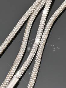 1 par de cordones de zapatos con decoración de strass blanco, cordones de moda DIY para zapatillas y calzado deportivo para fiesta de verano