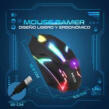 Mouse Óptico Usb Rgb Mixie X3 1000 Dpi 3 Botones Para Laptop Y Pc - Negro - Ver 4