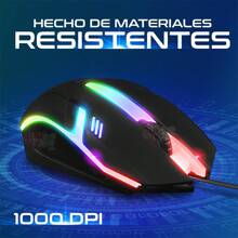 Mouse Óptico Usb Rgb Mixie X3 1000 Dpi 3 Botones Para Laptop Y Pc - Negro - Ver 9