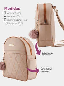 Women Fashion Backpacks - Beige - View 4