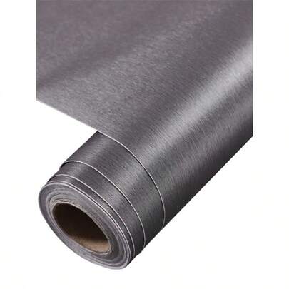 Pellicola Autoadesivo vinile nero spazzolato metallo in acciaio inossidabile contatto carta per lavastoviglie frigo frigorifero elettrodomestici cucina armadietti muro casa decorato