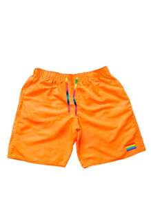 Short LGBT Bermuda Masculino Praia Mauricinho Várias Cores - Laranja - Visão 1