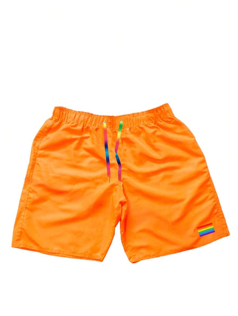 Short LGBT Bermuda Masculino Praia Mauricinho Várias Cores - Laranja - Visão 1