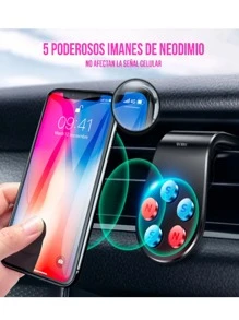 Soporte De Auto Magnético Para Celular Iman Rejilla Ventilación - Rojo - Ver 3