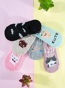 12 pares de calcetines invisibles, tines con orejitas para juveniles super suaves y cómodas. - Gris - Ver 6