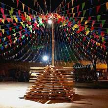 50m/100pcs Colorful Triangle String Pennant Flags, Outdoor Wedding ...