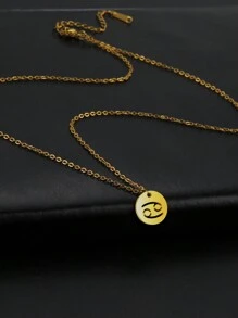 FOREVER QUEEN 925純銀黃道幣頸鍊圓盤12星座占星術名錄14k鍍金吊墜個性化項鍊女生禮物