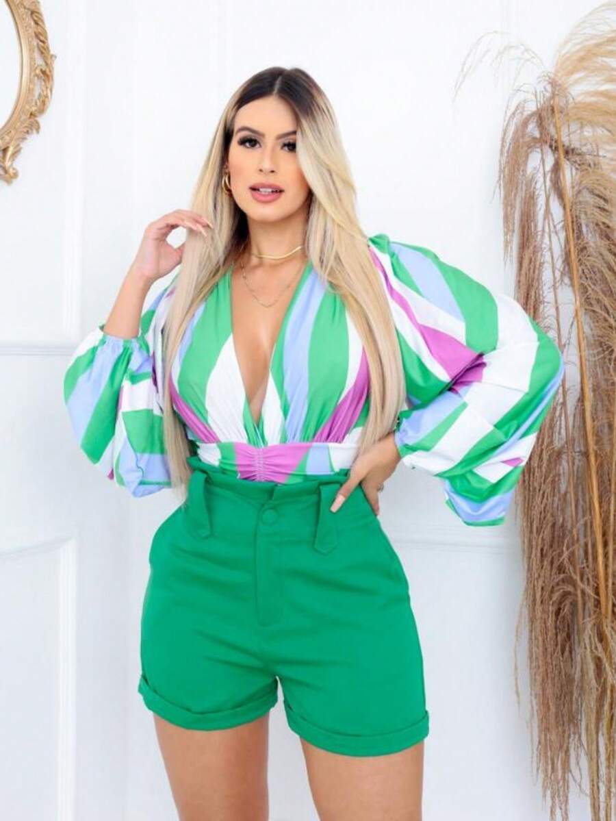 Women Shorts - 綠色 - 查看 1