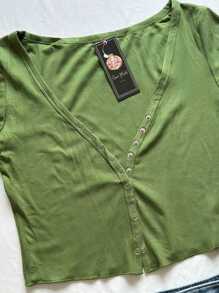 Women Tops - xanh quân đội - Xem 4