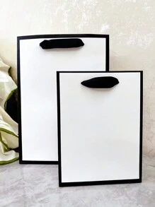 1 túi quà giấy trắng đơn giản hình chữ nhật có thể gấp lại dày dặn, túi đựng quà thông dụng, Giáng sinh - trắng - Xem 5