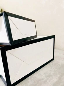 1 túi quà giấy trắng đơn giản hình chữ nhật có thể gấp lại dày dặn, túi đựng quà thông dụng, Giáng sinh - trắng - Xem 4