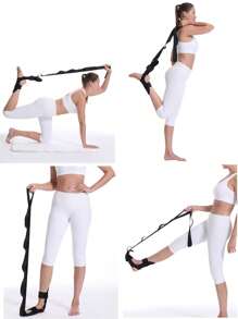 1入組黑色可調節瑜伽帶腳彈力帶 - 黑色 - 查看 1