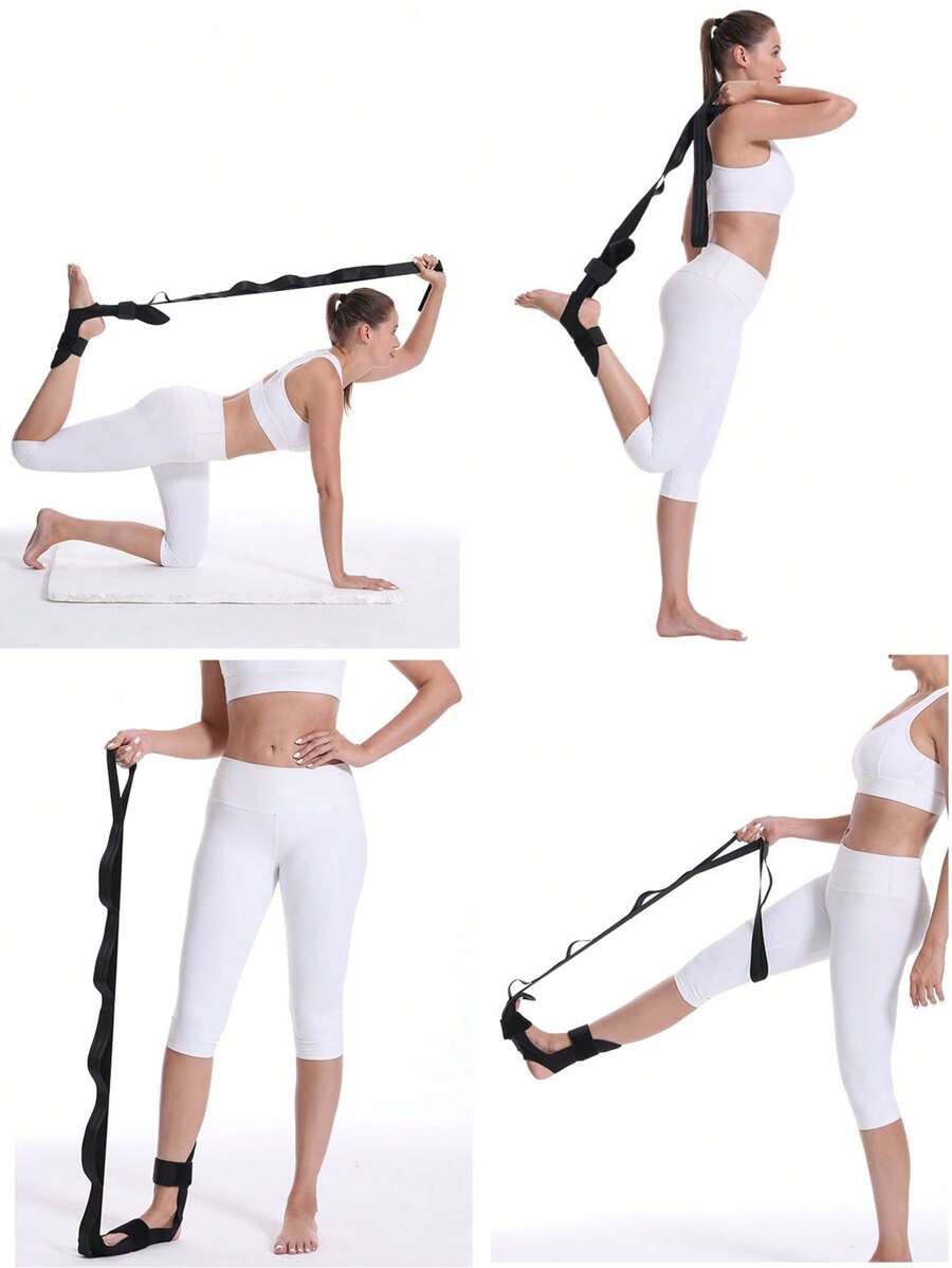 1入組黑色可調節瑜伽帶腳彈力帶 - 黑色 - 查看 1