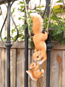 1 Stück Mutter-Kind-Eichhörnchen Harz Anhänger, Simulierte Gartentier Ornamente für DIY Pflanzen Dekoration, Heimdekoration, Raumdekoration, Wanddekoration
