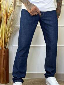Men Jeans - 中等水洗藍 - 查看 4