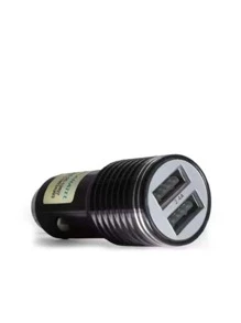 Carregador de carro display digital porta dupla usb adaptador para o telefone 2 saida - Multicolorido - Visão 2
