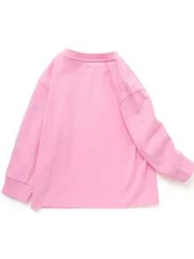 Balabala 春秋季少女露肩微笑字母補丁運動衫 - 粉色 - 查看 2